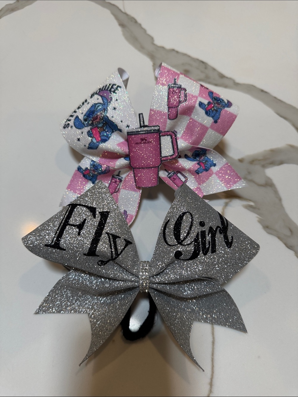 CHEER BOW Set of 2- Fly Girl and Stitch Stanley